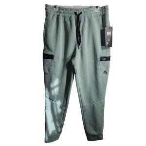 RBX Active Mens Fleece Cargo Jogger Pants Comfort Fit Sage Green Size M